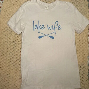 Bella Canvas Lake Wife white Tshirt Medium